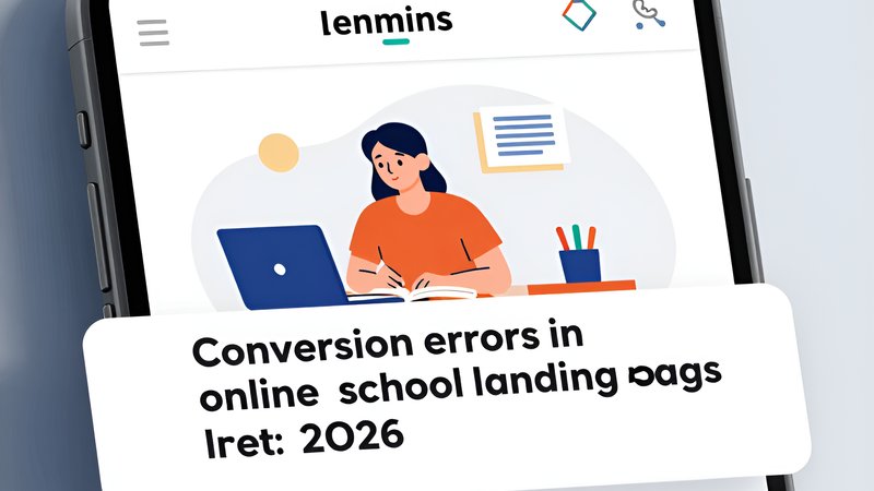 Современная иллюстрация типичных ошибок конверсии лендингов онлайн-школ от экспертов Цимбал Студии
